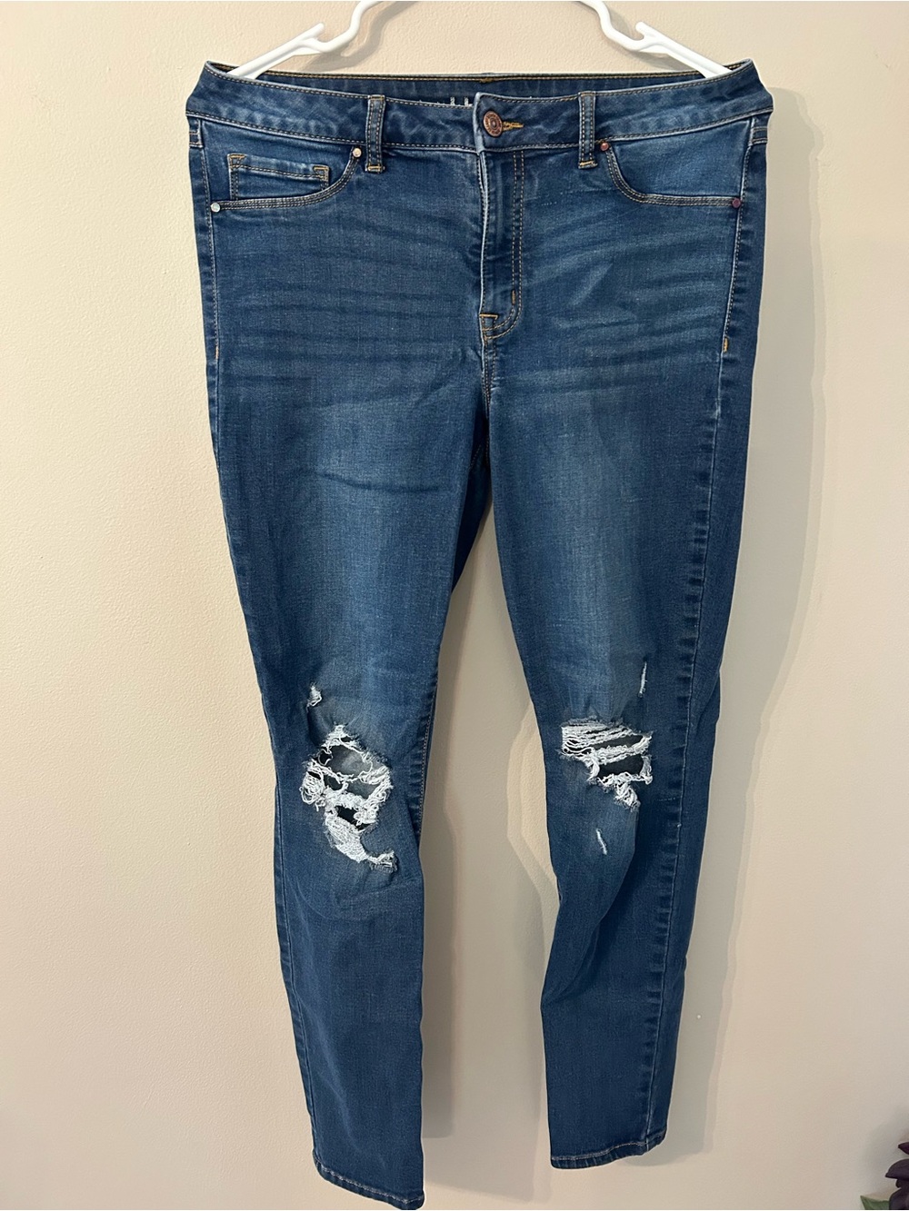 Rewash Dark Blue Skinny Jeans with Knee Rips